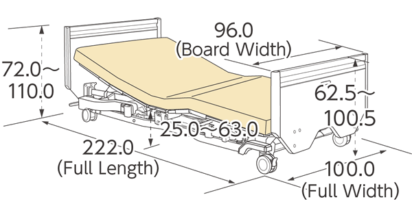 Basic Bed 4-Caster-Lock Type (Wooden Board)