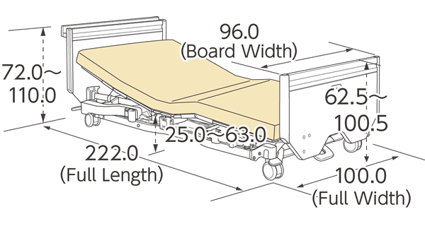 Basic Bed Central Lock Type (Wooden Shelf Board)