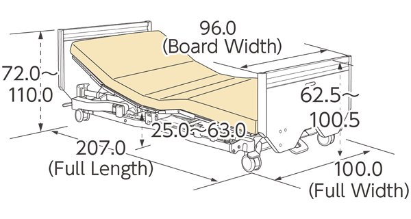 Positioning Bed Central Lock Type (Wooden Board)