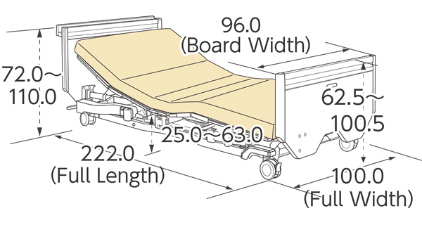 Positioning Bed 4-Caster-Lock Type (WoodenShelfBoard)