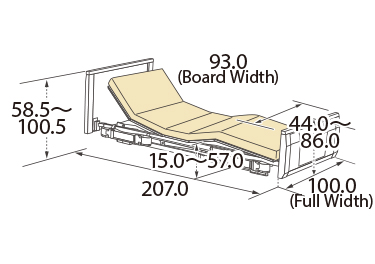 木製フラットボード2,3モーター寸法図