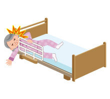 Suffocation caused by the neck getting caught between the rails or the rail and boards.